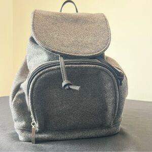 Vintage Gloria Vanderbilt Mini Backpack| Purse Grey Wool|Vintage